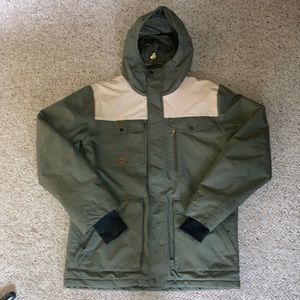 Mens Quiksilver DryFlight 10k Snowboard Jacket (XL, Olive)